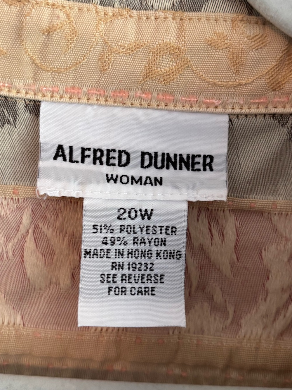 Alfred Dunner Patterned Button-Up Jacket - Red, Gray & Cream - Picture 4 of 5